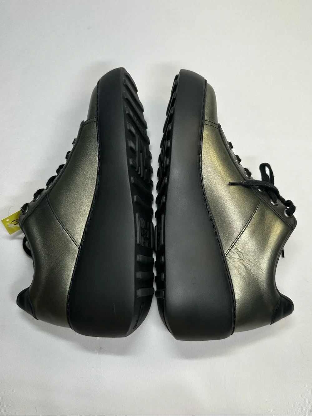 Fly London Women's DIPO580FLY Graphite Platform Wedge Lace-Up Shoe Size 8 EU38